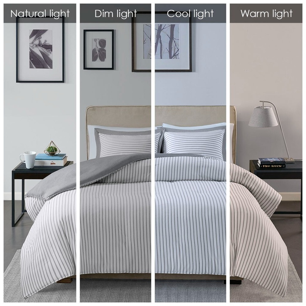 ⚡️New Madison Park Hayden Reversible Yarn Dyed Down Alt Comforter Set Full/Queen - Picture 3 of 11